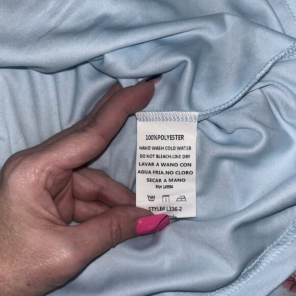 Southern Fried Chics Blue Floral Cottegecore Flutter Sleeve Dress Size Medium - Picture 6 of 7